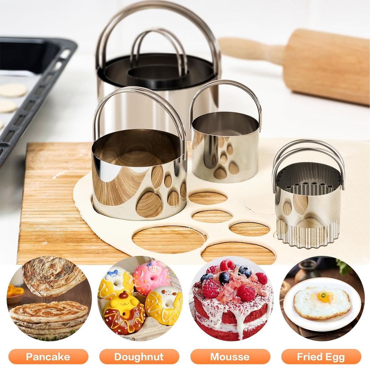Pastry Cutter, Biscuit Cutter, Dough Scraper, Pastry Blender, Baking Mats
