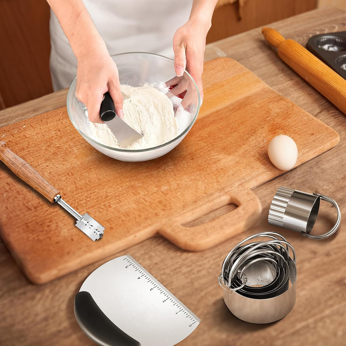 Pastry Cutter, Biscuit Cutter, Dough Scraper, Pastry Blender, Baking Mats
