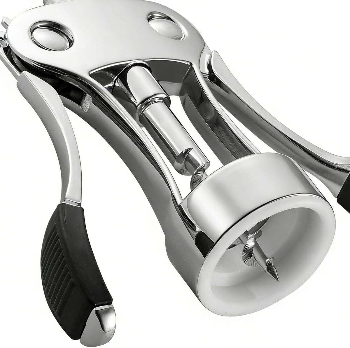 Wine Opener Zinc Alloy Wing Corkscrew, Multifunctional Wine Bottle Opener with Built-In Beer Bottle Opener, Sharp Worm Tip with Ergonomic Non-Slip Wing Handle for Home Bar Restaurant, Silver