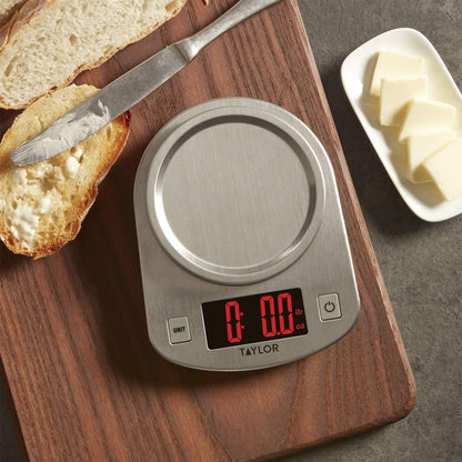 Digital Kitchen Scale, 11 pound capacity, Steel