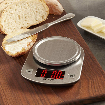 Digital Kitchen Scale, 11 pound capacity, Steel