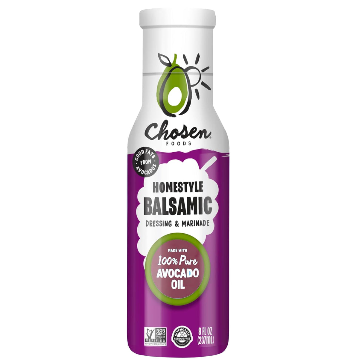 Chosen Foods Homestyle Balsamic Dressing and Marinade 8 oz with Recipe e-Book Bundle
