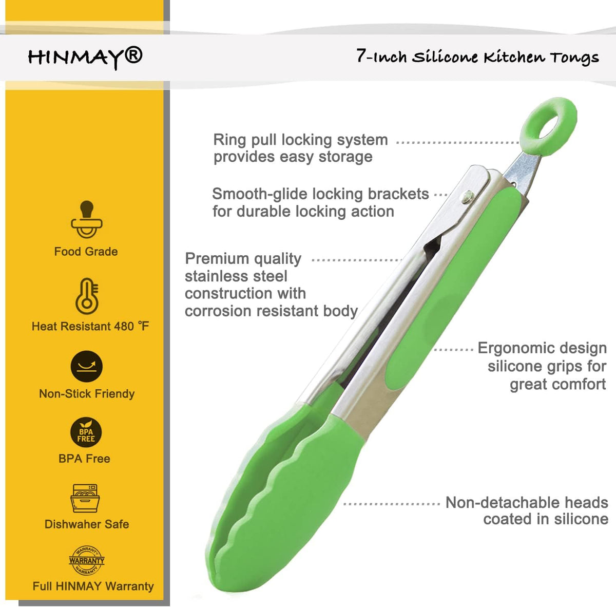 Small Silicone Tongs 7-Inch Mini Serving Tongs, Set of 3 (Black Gray White) | Black Gray White