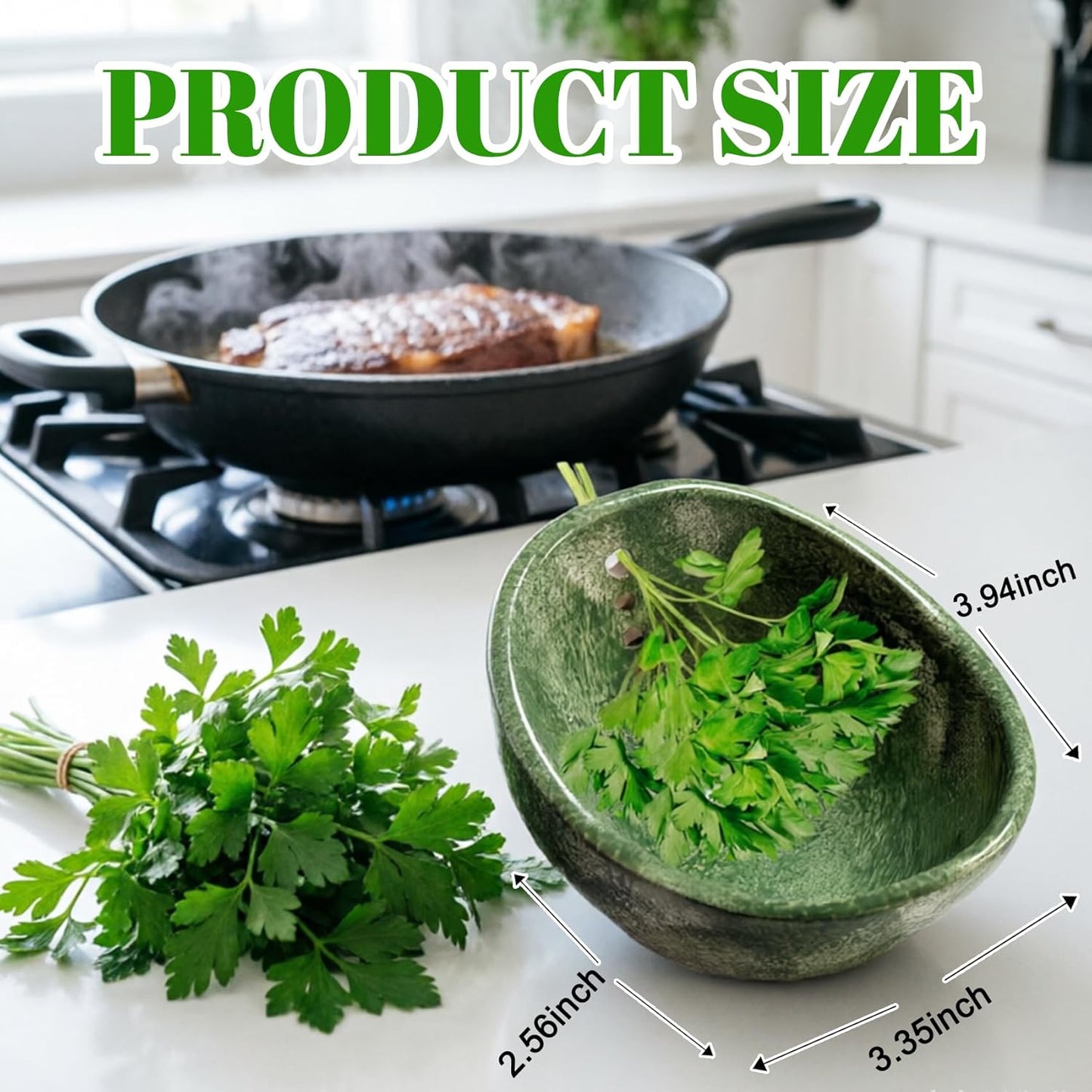 Herb Stripper, 4-Hole Design Pottery Herb Stripper | Handmade Ceramic Herb Stripper Bowl for Removing Leaves and Stems in the Kitchen (Blue Glaze)