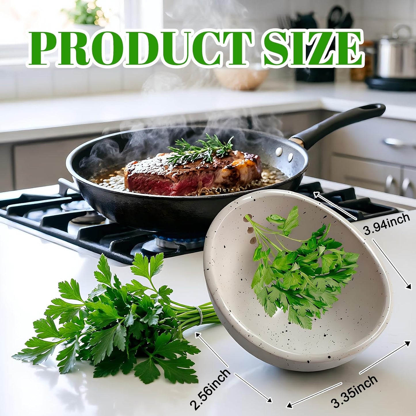 Herb Stripper, 4-Hole Design Pottery Herb Stripper | Handmade Ceramic Herb Stripper Bowl for Removing Leaves and Stems in the Kitchen (Blue Glaze)