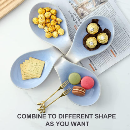 Ceramic Spoon Rest for Stove Top/Kitchen Counter, Blue & White | Keep counter clean & oil-free,Heat-resistant ceramic,Catch soup drips,easy to clean,Dishwasher safe,Decorative kitchen decor