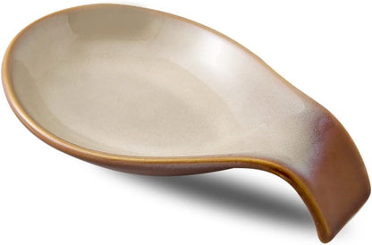 Ceramic Spoon Rest for Stove Top/Kitchen Counter, Blue & White | Keep counter clean & oil-free,Heat-resistant ceramic,Catch soup drips,easy to clean,Dishwasher safe,Decorative kitchen decor