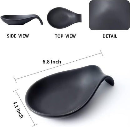 Ceramic Spoon Rest for Stove Top/Kitchen Counter, Blue & White | Keep counter clean & oil-free,Heat-resistant ceramic,Catch soup drips,easy to clean,Dishwasher safe,Decorative kitchen decor