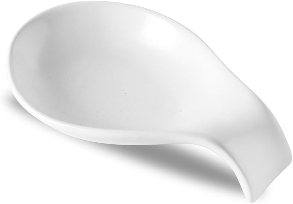 Ceramic Spoon Rest for Stove Top/Kitchen Counter, Blue & White | Keep counter clean & oil-free,Heat-resistant ceramic,Catch soup drips,easy to clean,Dishwasher safe,Decorative kitchen decor