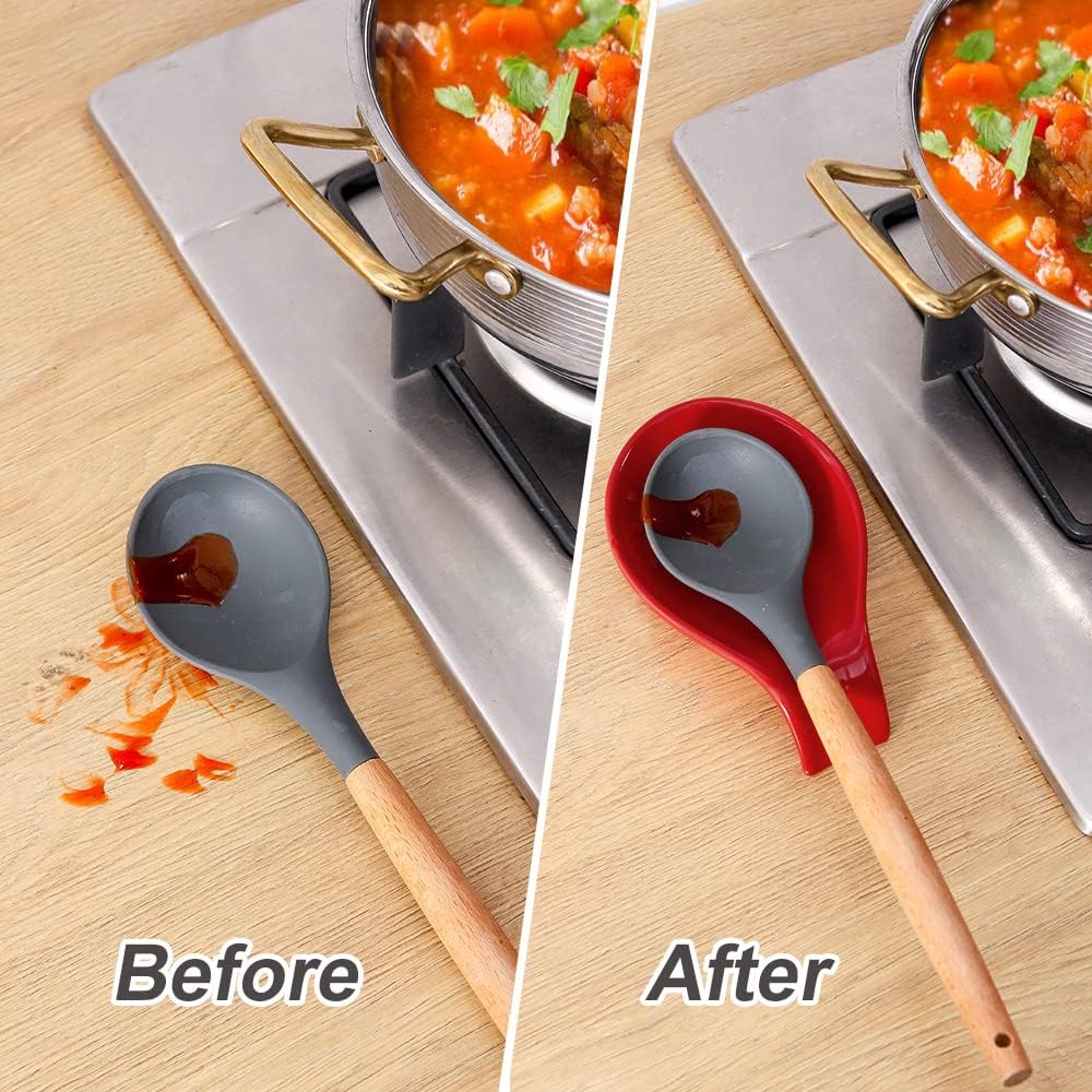 Ceramic Spoon Rest for Stove Top/Kitchen Counter, Blue & White | Keep counter clean & oil-free,Heat-resistant ceramic,Catch soup drips,easy to clean,Dishwasher safe,Decorative kitchen decor