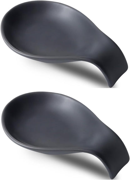 Ceramic Spoon Rest for Stove Top/Kitchen Counter, Blue & White | Keep counter clean & oil-free,Heat-resistant ceramic,Catch soup drips,easy to clean,Dishwasher safe,Decorative kitchen decor