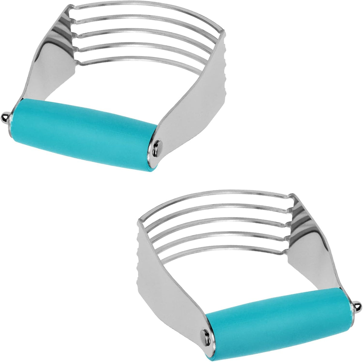 Dough Blender Heavy Duty Pastry Cutter Stainless Steel Butter Cutter Professional Baking Tool For Mixing Flour Butter (Blue)