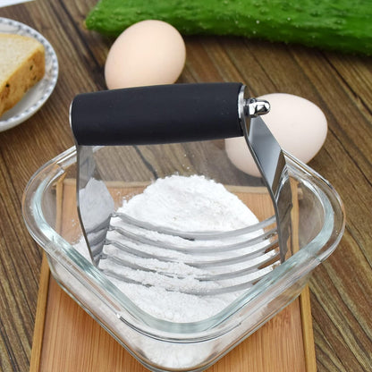 Dough Blender Heavy Duty Pastry Cutter Stainless Steel Butter Cutter Professional Baking Tool For Mixing Flour Butter (Blue)