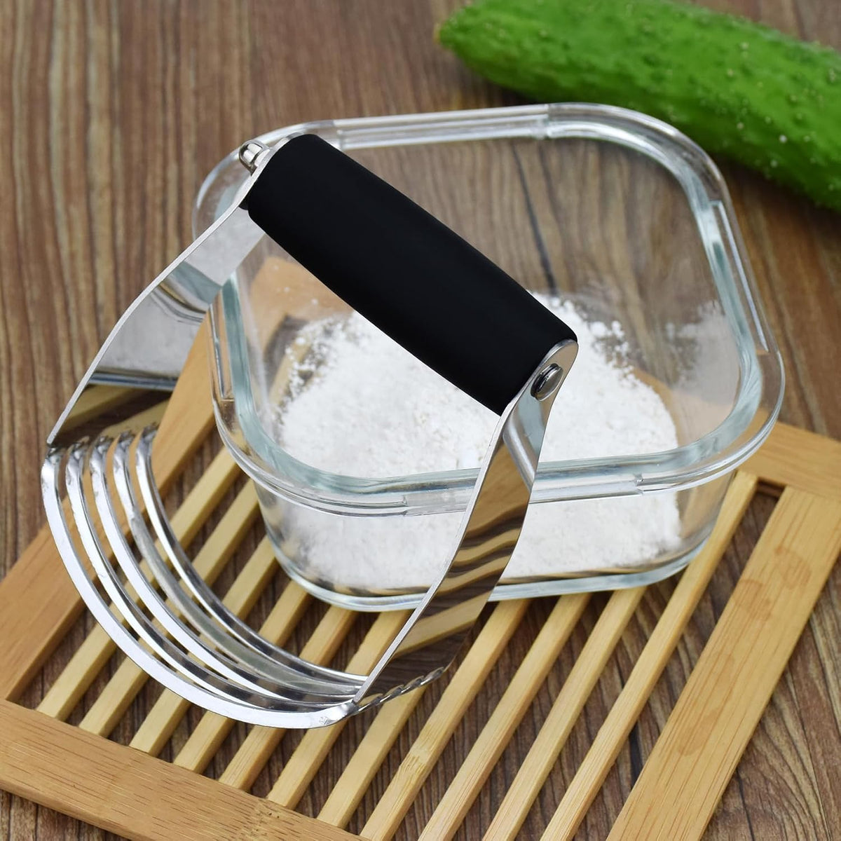 Dough Blender Heavy Duty Pastry Cutter Stainless Steel Butter Cutter Professional Baking Tool For Mixing Flour Butter (Blue)