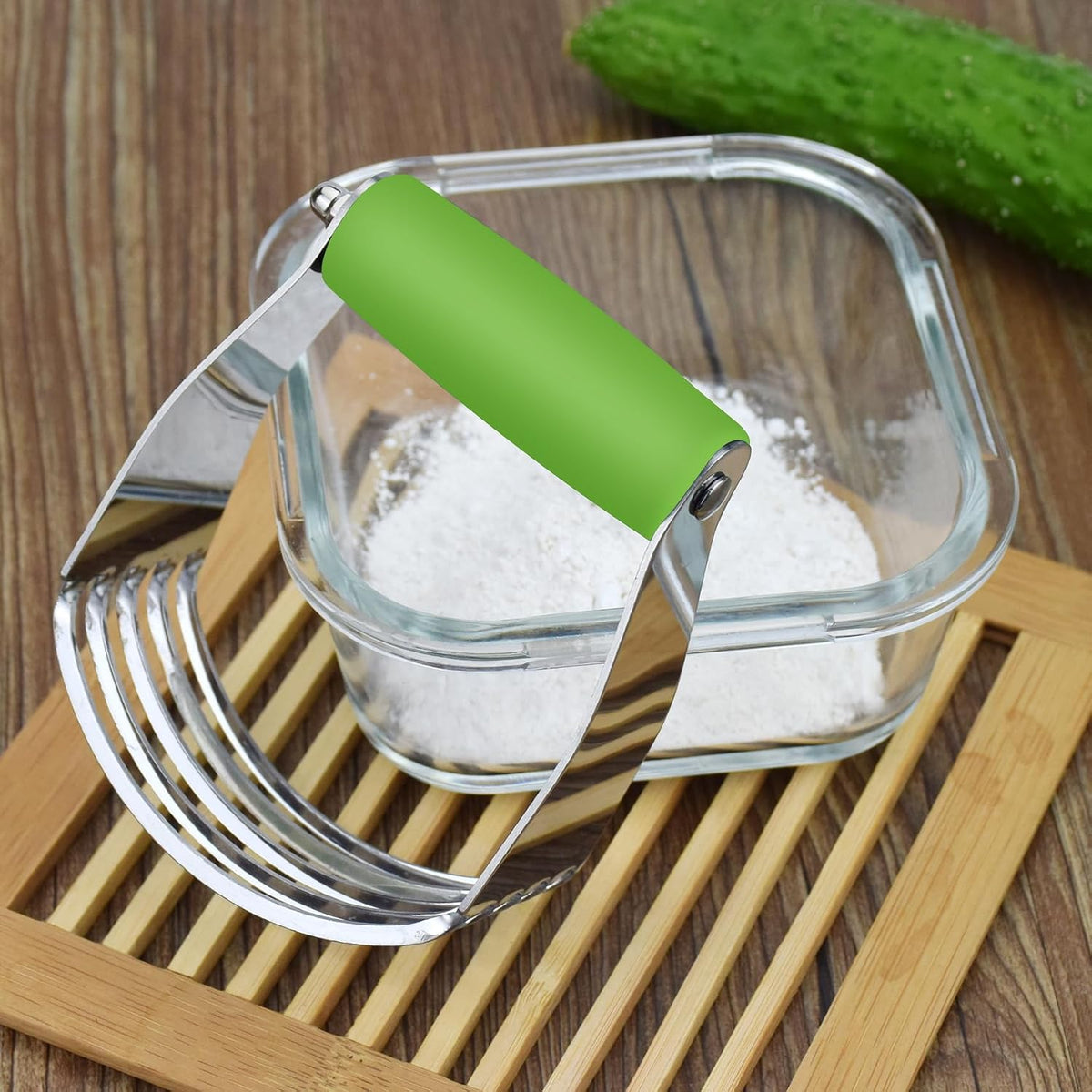 Dough Blender Heavy Duty Pastry Cutter Stainless Steel Butter Cutter Professional Baking Tool For Mixing Flour Butter (Blue)