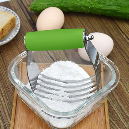 Dough Blender Heavy Duty Pastry Cutter Stainless Steel Butter Cutter Professional Baking Tool For Mixing Flour Butter (Blue)