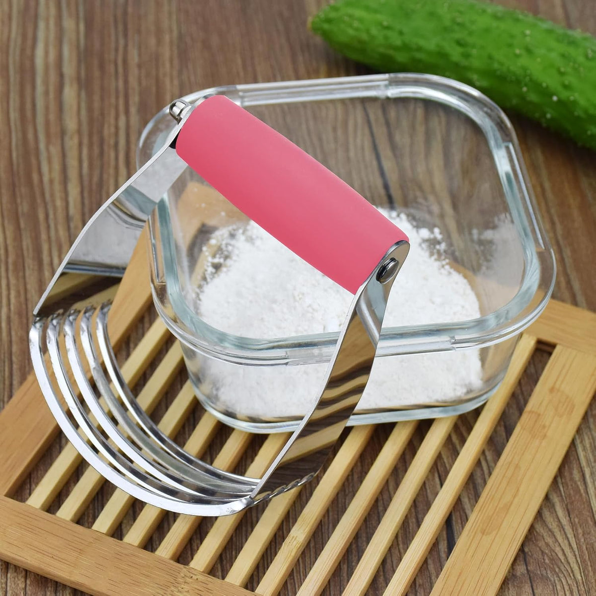 Dough Blender Heavy Duty Pastry Cutter Stainless Steel Butter Cutter Professional Baking Tool For Mixing Flour Butter (Blue)