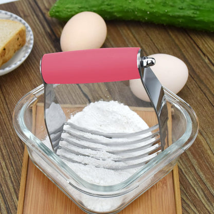 Dough Blender Heavy Duty Pastry Cutter Stainless Steel Butter Cutter Professional Baking Tool For Mixing Flour Butter (Blue)