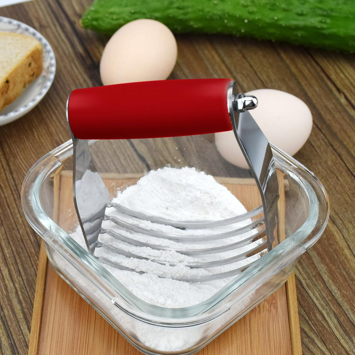 Dough Blender Heavy Duty Pastry Cutter Stainless Steel Butter Cutter Professional Baking Tool For Mixing Flour Butter (Blue)