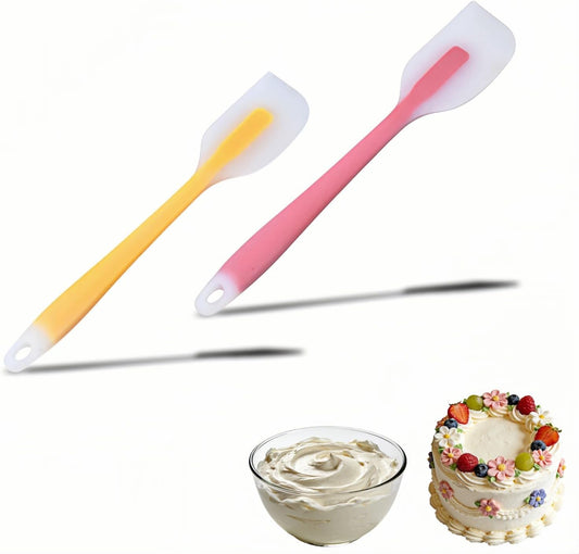 Food-Grade Silicone Spatula Set, Heat-Resistant up to 230°C, BPA-Free, Non-Stick & Flexible Baking Tools, 2-Pack with Nylon Core, Easy to Clean, Versatile for Cooking & Baking