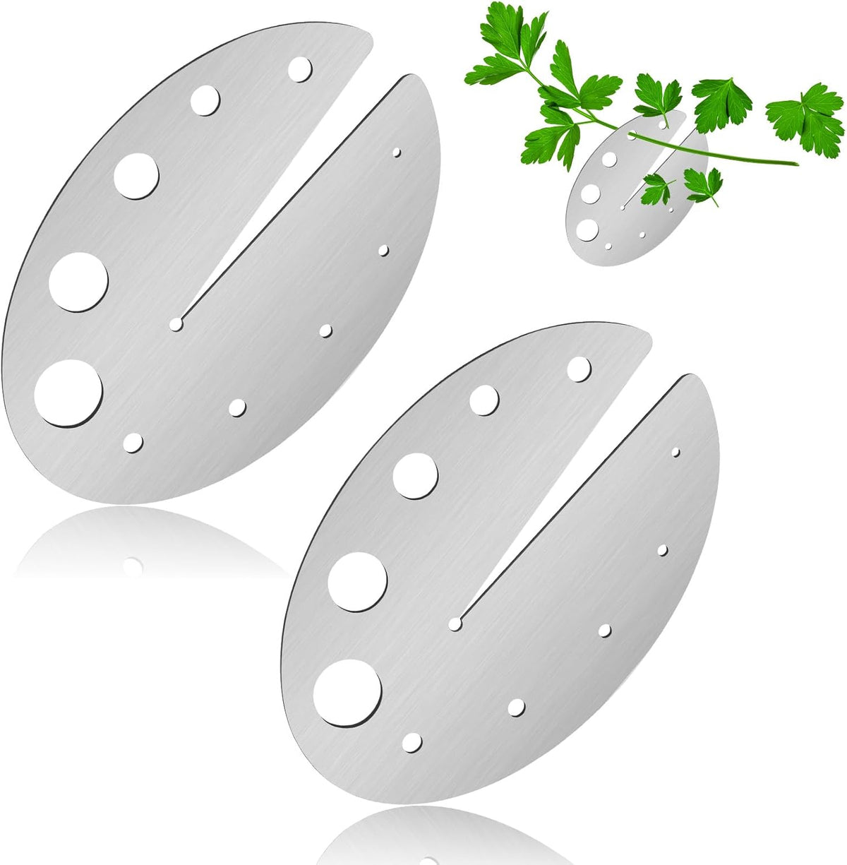2 Pack Herb Stripper Tool 10 Holes Stainless Steel Herbs Leaf Stripping Tool for Kale Collard Greens Thyme Basil Rosemary Stripper Chard Leafy Vegetables