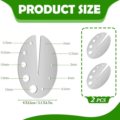 2 Pack Herb Stripper Tool 10 Holes Stainless Steel Herbs Leaf Stripping Tool for Kale Collard Greens Thyme Basil Rosemary Stripper Chard Leafy Vegetables
