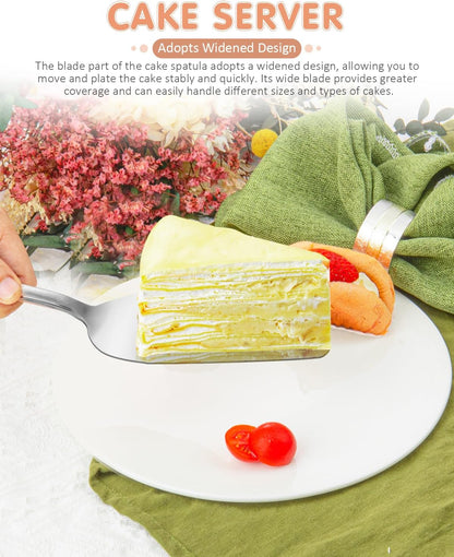 13-Inch Premium Cake Cutting Set for wedding，Exquisite Cake Knife and Server Set with Serrated Design, Ideal for Pastries, Pies, and Desserts (Gold)