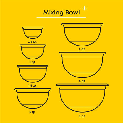 Stainless Steel Mixing Bowls with Airtight Lids, 7 Piece Nesting Bowls Set for Kitchen with Measurement Marks, Non-Slip Bottoms, Cooking, Baking, Prepping, Storage, 7/5/4/3/1.5/1/.75QT, Black