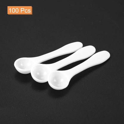 100Pcs Teaspoon Micro Scoops 0.25g Mini Powder Scoops Mini Measuring Spoons for Measuring Cosmetics Powders Coffee, White
