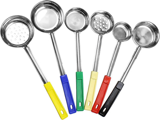 Portion Control Serving Spoons (6-Piece Ladle Set); w 1/4 Cup, 1/2 Cup, 3/4 Cup & 1 Cup (2, 4, 6, 8 oz) & 1/2 & 1 Cup Utensils/Spoodles