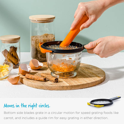 Ograte Double Sided Cheese Grater - 6mm Coarse Grating, Orange