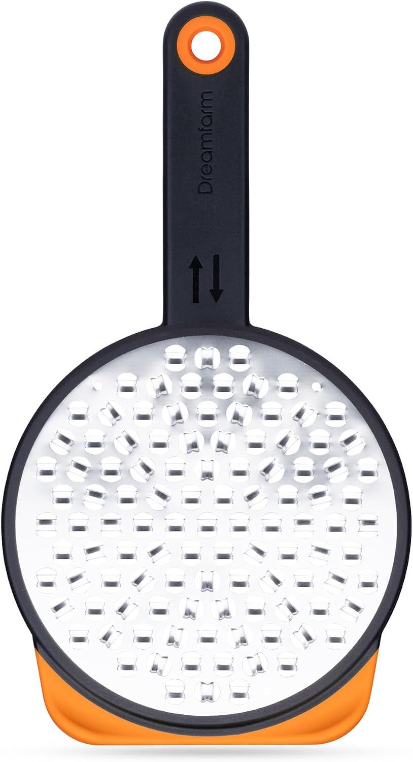 Ograte Double Sided Cheese Grater - 6mm Coarse Grating, Orange