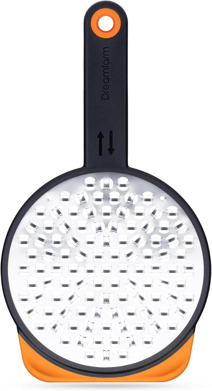 Ograte Double Sided Cheese Grater - 6mm Coarse Grating, Orange
