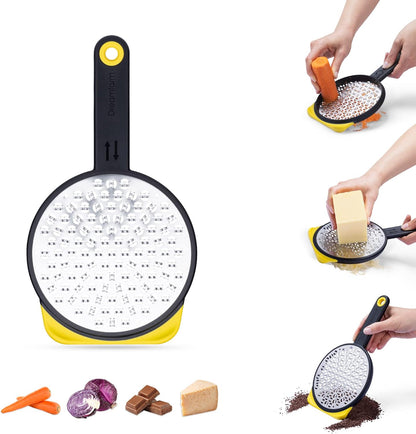 Ograte Double Sided Cheese Grater - 6mm Coarse Grating, Orange