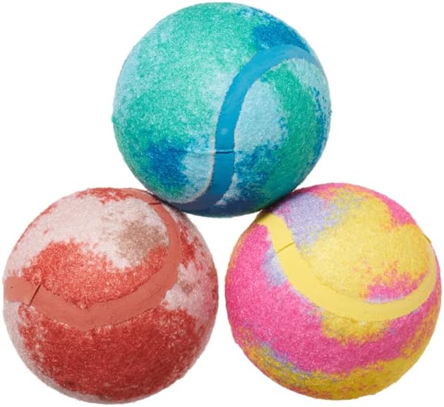 Barkbox Baller Melons Squeaky Tennis Balls for Dogs | Trio of Watermelon-Themed Fetch Balls with Squeakers | for Extra Small to Medium Dogs
