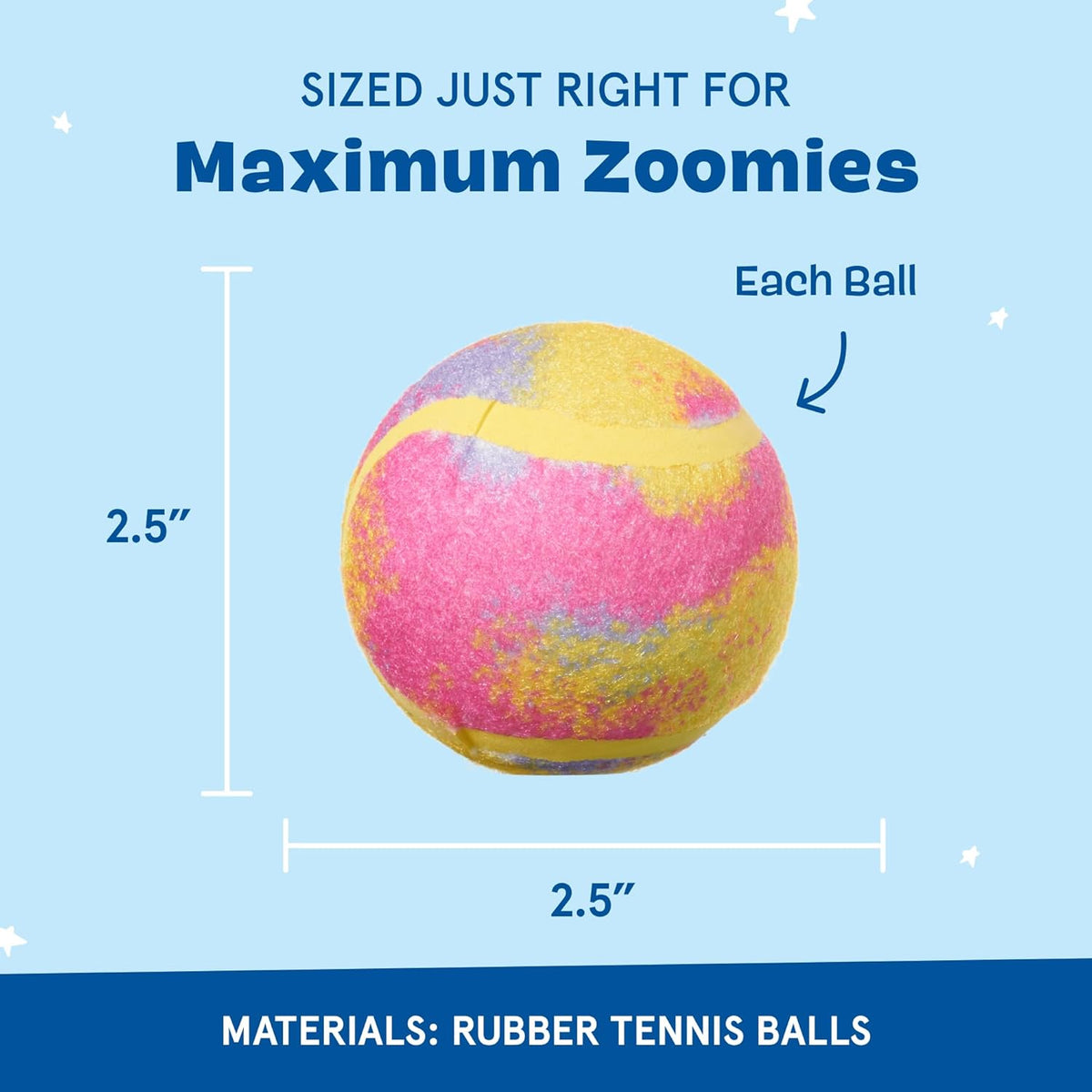 Barkbox Baller Melons Squeaky Tennis Balls for Dogs | Trio of Watermelon-Themed Fetch Balls with Squeakers | for Extra Small to Medium Dogs