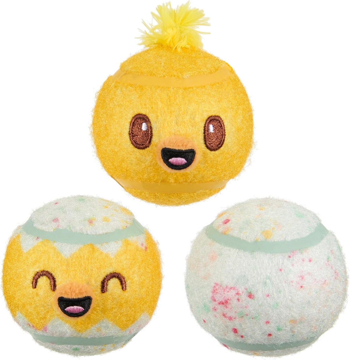 Barkbox Baller Melons Squeaky Tennis Balls for Dogs | Trio of Watermelon-Themed Fetch Balls with Squeakers | for Extra Small to Medium Dogs