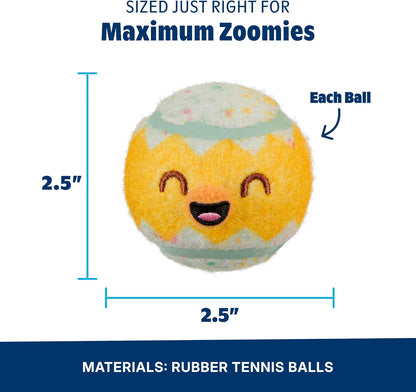 Barkbox Baller Melons Squeaky Tennis Balls for Dogs | Trio of Watermelon-Themed Fetch Balls with Squeakers | for Extra Small to Medium Dogs