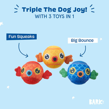 Barkbox Baller Melons Squeaky Tennis Balls for Dogs | Trio of Watermelon-Themed Fetch Balls with Squeakers | for Extra Small to Medium Dogs