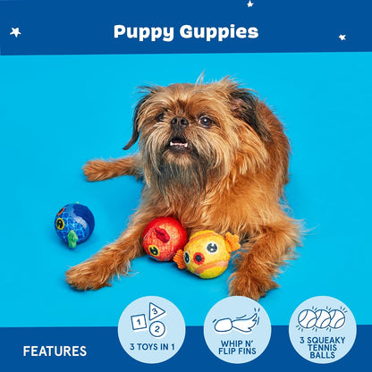 Barkbox Baller Melons Squeaky Tennis Balls for Dogs | Trio of Watermelon-Themed Fetch Balls with Squeakers | for Extra Small to Medium Dogs