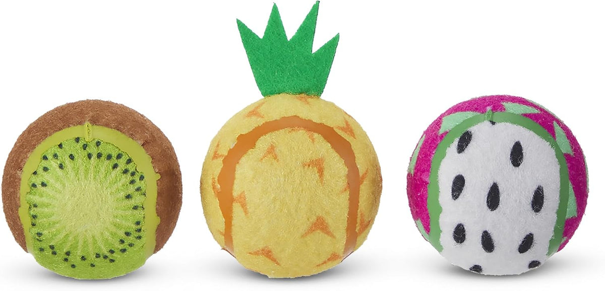 Barkbox Baller Melons Squeaky Tennis Balls for Dogs | Trio of Watermelon-Themed Fetch Balls with Squeakers | for Extra Small to Medium Dogs