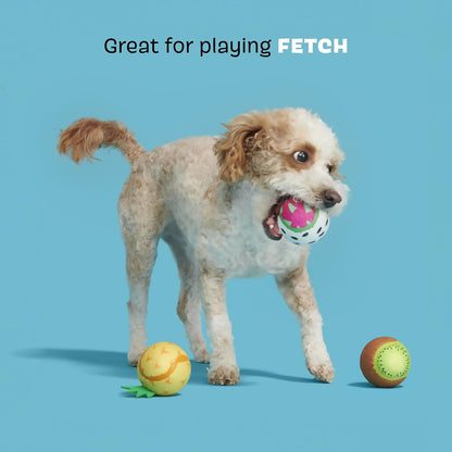 Barkbox Baller Melons Squeaky Tennis Balls for Dogs | Trio of Watermelon-Themed Fetch Balls with Squeakers | for Extra Small to Medium Dogs