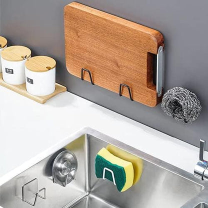 2Pcs Sponge Holders for Kitchen Sink, Strong Adhesive Small Sponge Holder, Premium Rustproof & Waterproof Kitchen Sink Caddy - Minimal Size - SUS304 Stainless Steel