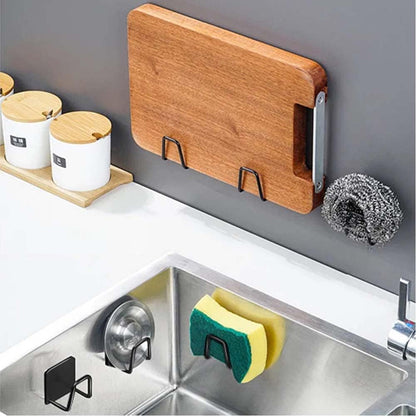 2Pcs Sponge Holders for Kitchen Sink, Strong Adhesive Small Sponge Holder, Premium Rustproof & Waterproof Kitchen Sink Caddy - Minimal Size - SUS304 Stainless Steel