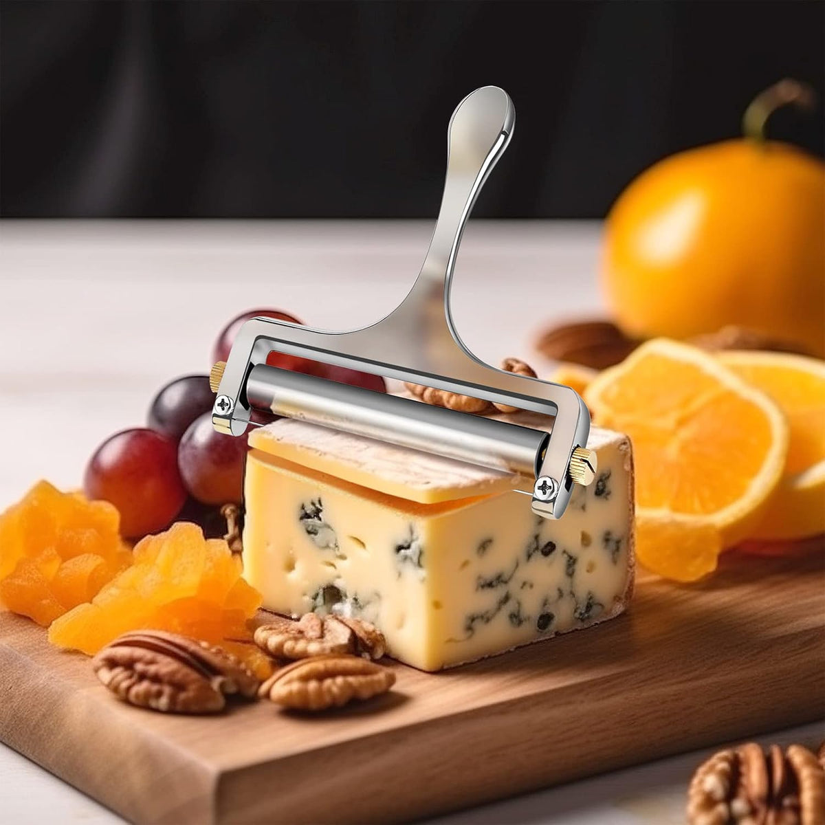Wire Cheese Slicer Handheld Cutter with 1 Extra Wire, Silver