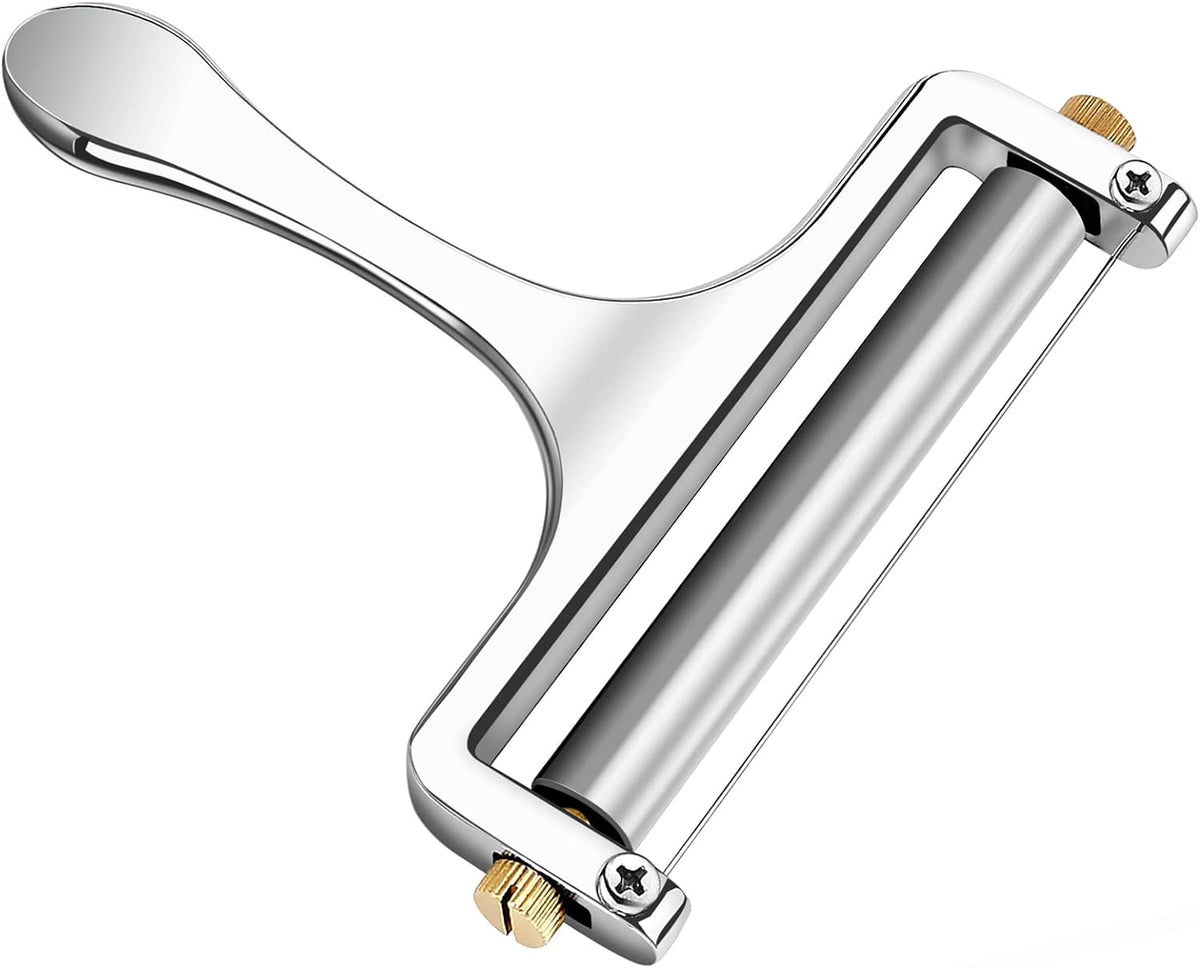 Wire Cheese Slicer Handheld Cutter with 1 Extra Wire, Silver