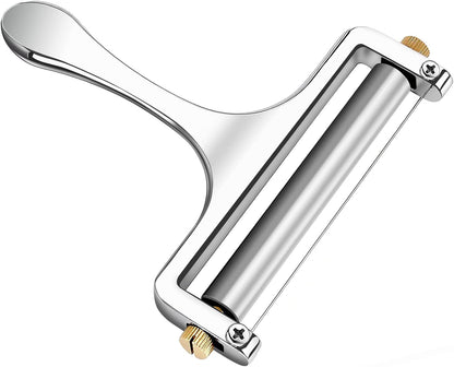 Wire Cheese Slicer Handheld Cutter with 1 Extra Wire, Silver