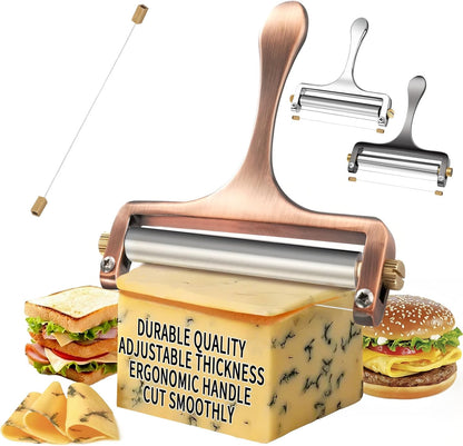 Wire Cheese Slicer Handheld Cutter with 1 Extra Wire, Silver