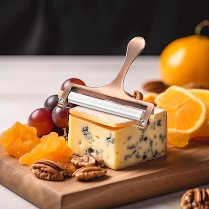 Wire Cheese Slicer Handheld Cutter with 1 Extra Wire, Silver