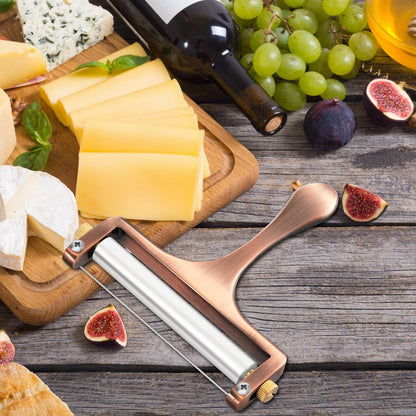 Wire Cheese Slicer Handheld Cutter with 1 Extra Wire, Silver